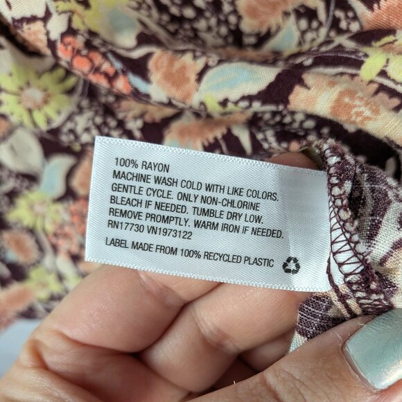 Ava & Viv Long Sleeve Floral Peasant Blouse 2X - Picture 7 of 7